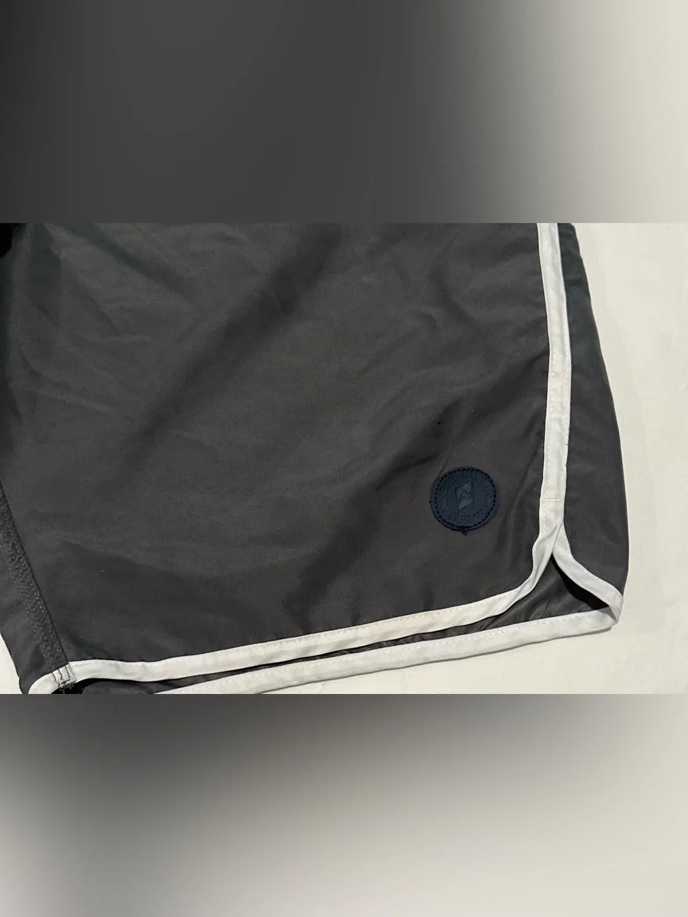 Surfmentality Gray Swim Board Shorts with Teal Waistband Size XL